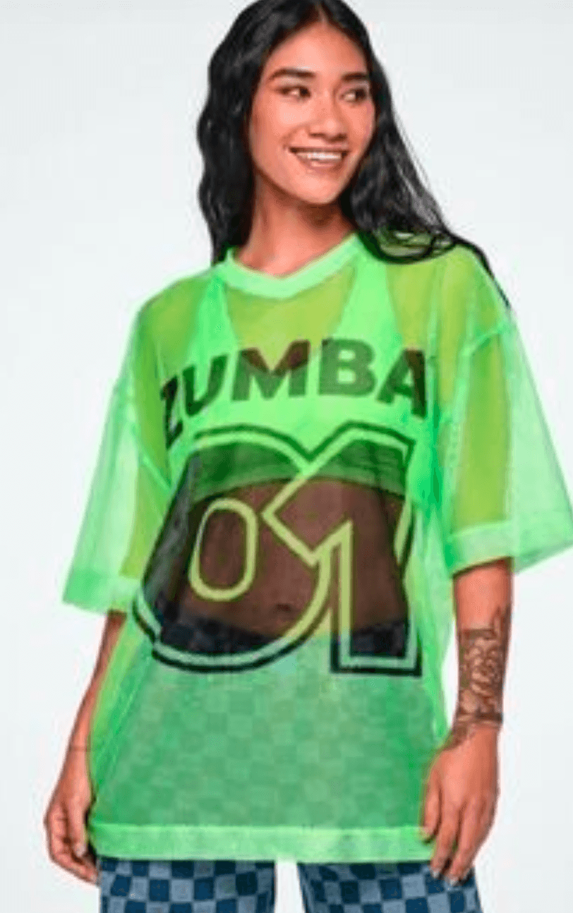 Ultrabright Oversized Mesh V-Neck Top