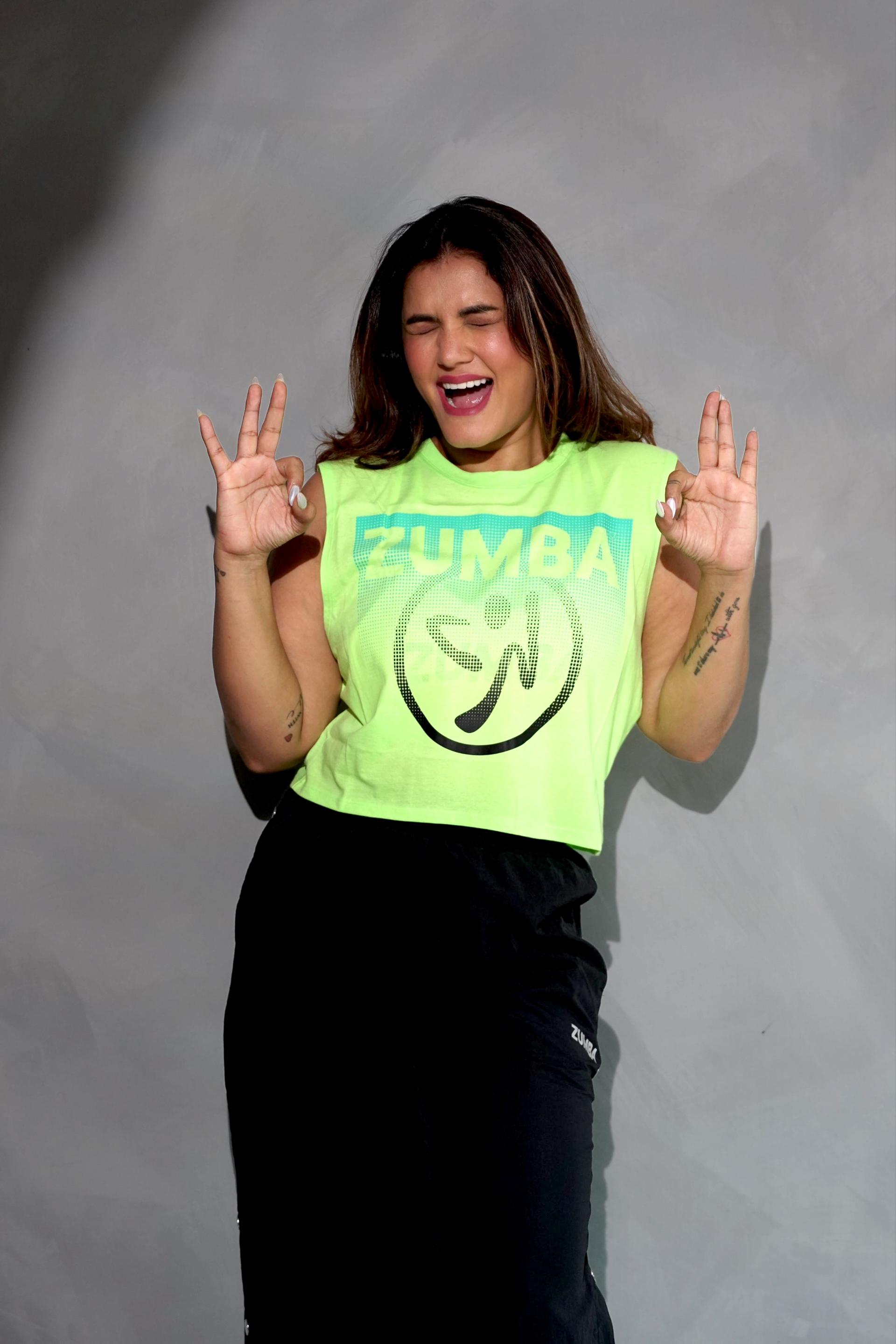 Electric Feel Crew Neck Muscle Crop Tank