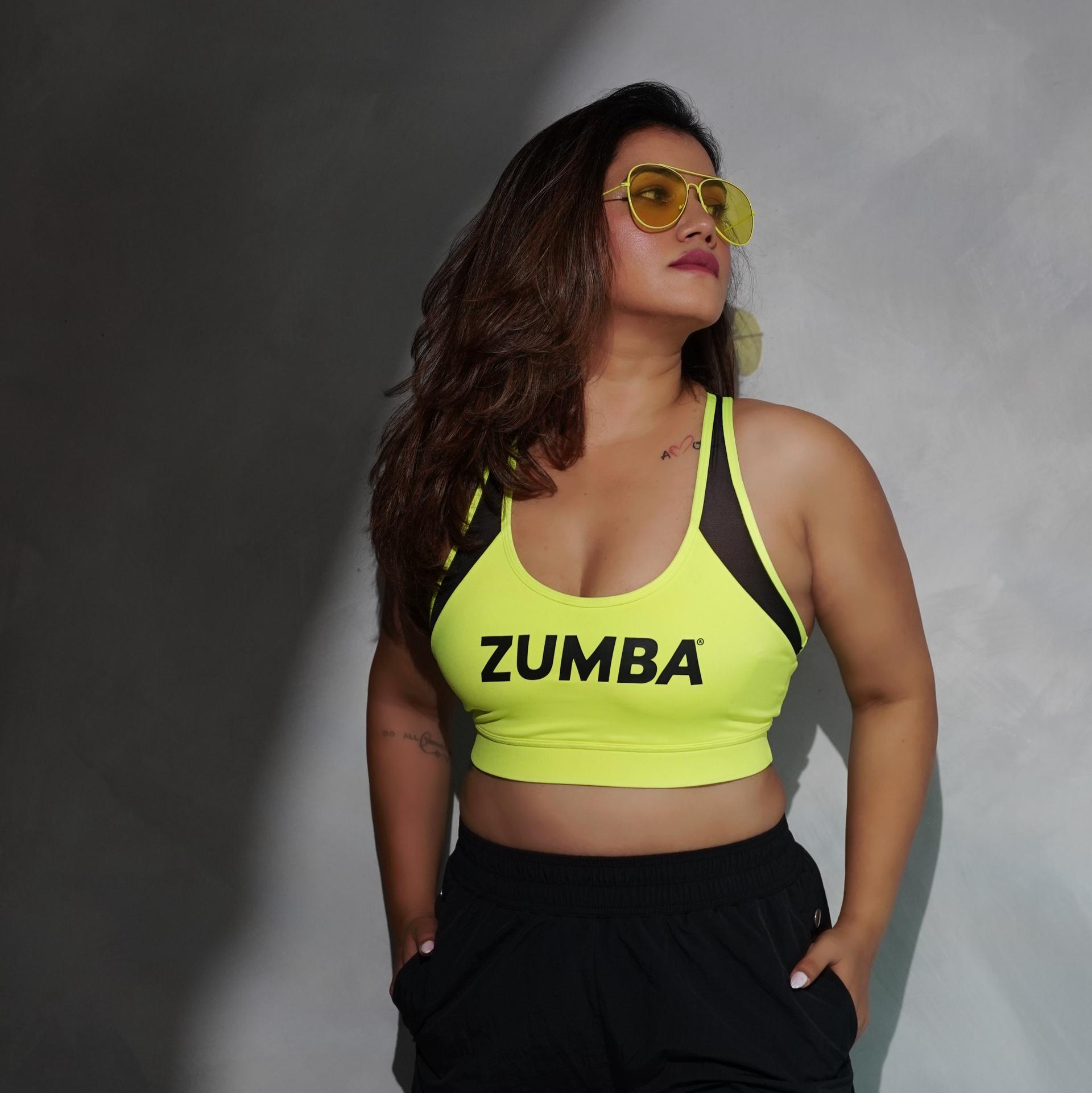 Electric Feel Racerback Scoop Bra With Mesh